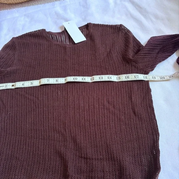 Uniqlo I NWT US S Lace Crewneck Sweater I Dark Brown - Picture 7 of 8